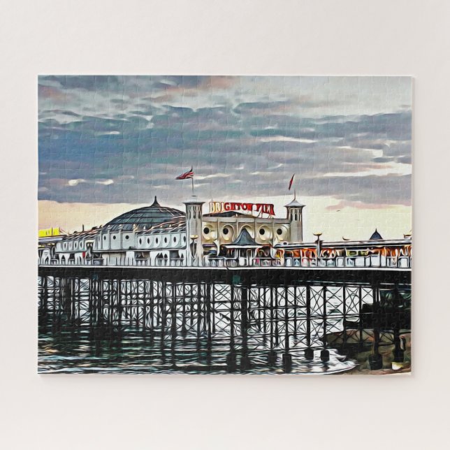 Quebra-cabeça Pintura digital Brighton Pier & Cloudy Sky (Horizontal)