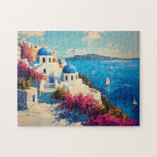Quebra-cabeça Pintura Digital de Óleo de Flores Santorini Vibran