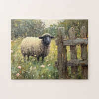 Pintura digital de óleo primavera Sheep