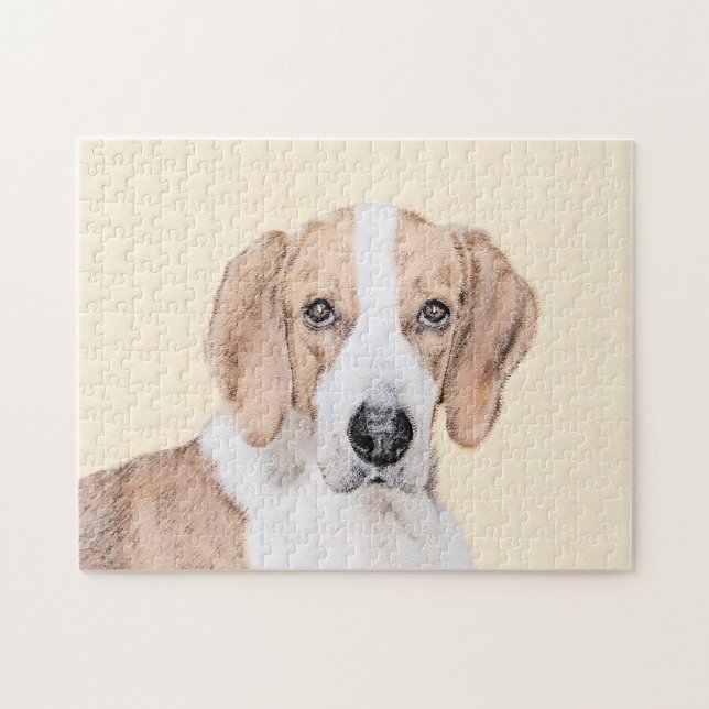 Quebra-cabeça Pintura do American Foxhound - Arte Original de Ca (Horizontal)
