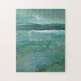 Quebra-cabeça Pintura do Oceano Abstrato da costa da praia