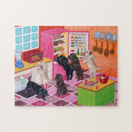 Quebra-cabeça Pintura do partido da cozinha de Labrador