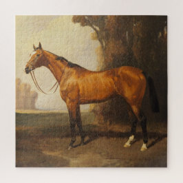 Quebra-cabeça Pintura do vintage do puro-sangue da baía por