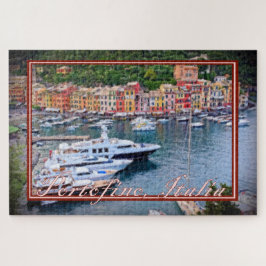 Quebra-cabeça Pintura dos iates de Portofino Itália - 20x30