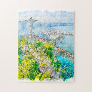 Quebra-cabeça Pintura em aquarela do Rio de Janeiro