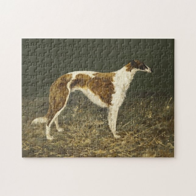 Quebra-cabeça Pintura em Borzoi Vintage (Horizontal)