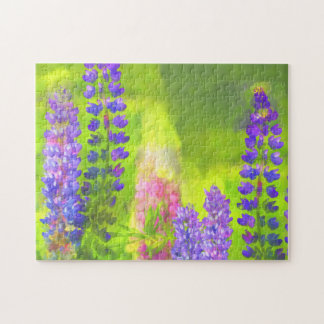 Quebra-cabeça Pintura em Lupine - Arte Flor Original