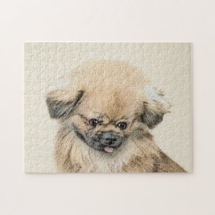 Quebra-cabeça Pintura em Pekingese - Arte Cachorra Original