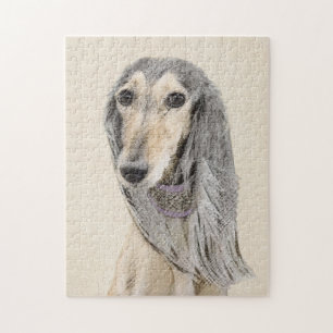 Quebra-cabeça Pintura em Saluki - Arte Cão Original