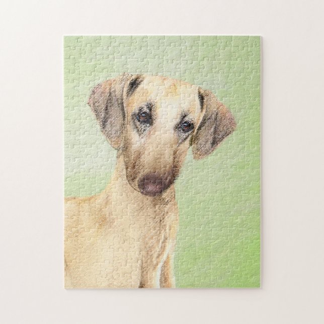 Quebra-cabeça Pintura em Sloughis - Arte Cachorra Original (Vertical)