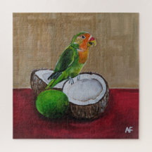 Pintura Festa Tropical do Lovebird por Alfred Fox