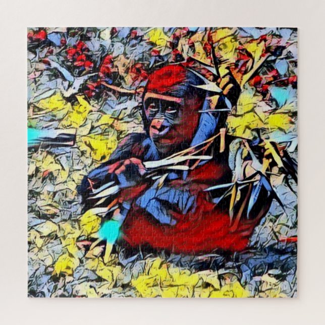 Quebra-cabeça Pintura - Gorilla Baby (Vertical)