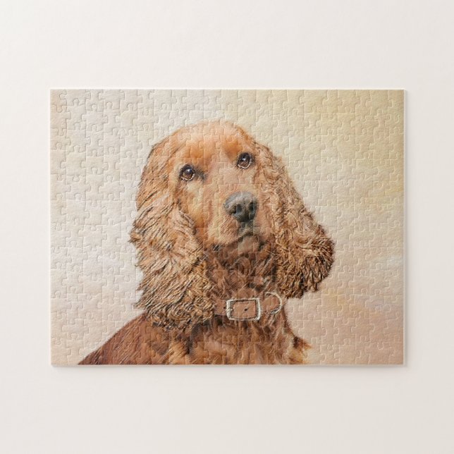 Quebra-cabeça Pintura Inglesa em Cocker Spaniel - Arte Original  (Horizontal)