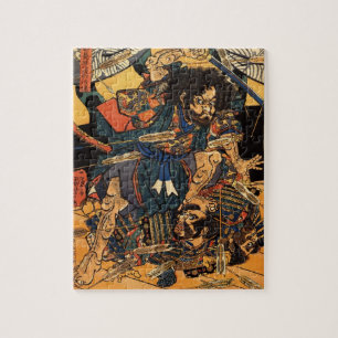 Quebra-cabeça Pintura japonesa do samurai que luta c.1800s