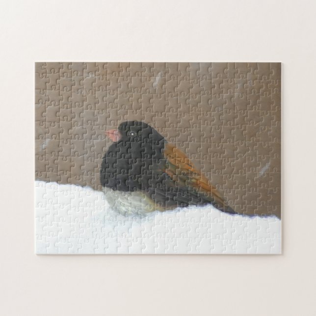 Quebra-cabeça Pintura Junco De Olhos Escuros - Arte De Pássaro O (Horizontal)