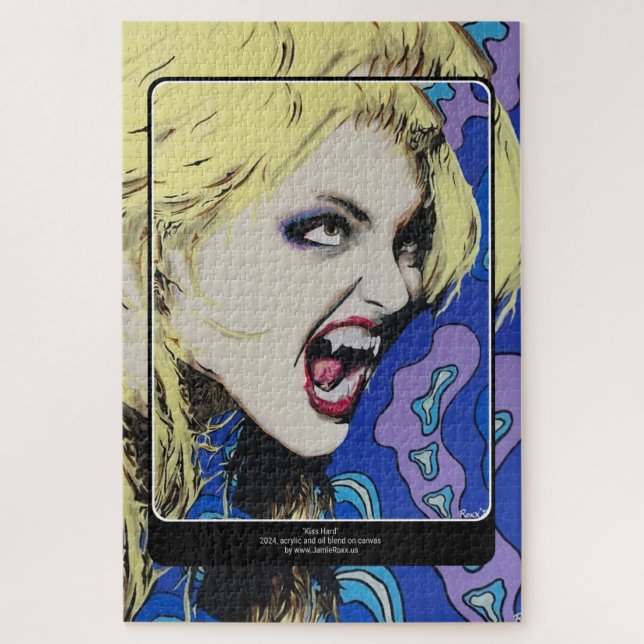 Quebra-cabeça Pintura 'Kiss Hard' em um  (Vertical)