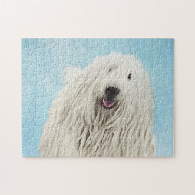 Quebra-cabeça Pintura Komondor - Arte Cachorra Original (Horizontal)