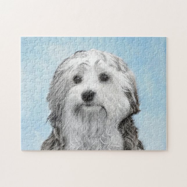 Quebra-cabeça Pintura Lowchen - Arte Original de Cachorro Fofa (Horizontal)