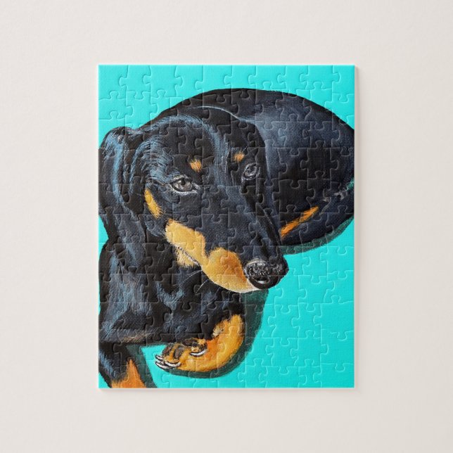 Quebra-cabeça Pintura Miniatura Dachshund (Vertical)