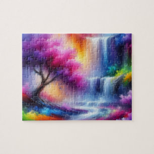 Quebra-cabeça Pintura na paisagem Abstrato colorida gerada por A