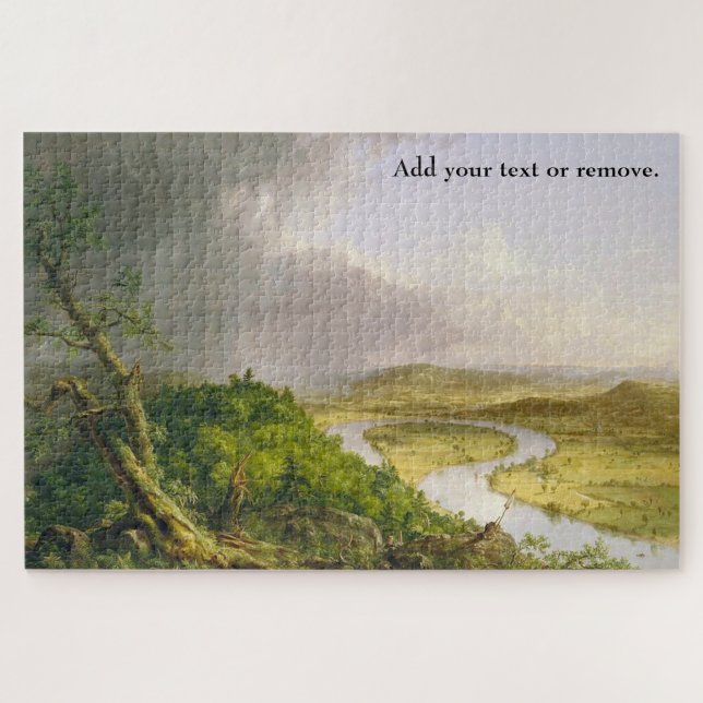 Quebra-cabeça Pintura personalizada, "The Oxbow" de Thomas Cole, (Horizontal)
