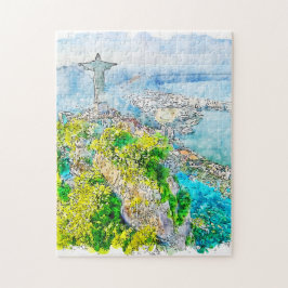 Quebra-cabeça Pintura por aquarela do Rio de Janeiro