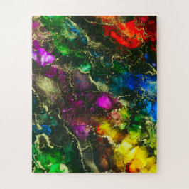Quebra-cabeça Pintura psicadélico do abstrato da tinta do álcool