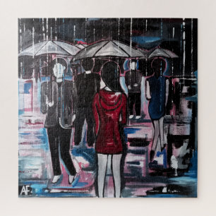Quebra-cabeça Pintura Retro Chuva por Alfred Fox Poster