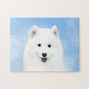 Quebra-cabeça Pintura Samoyed Puppy - Arte Cachorra Original
