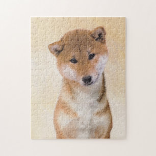 Quebra-cabeça Pintura (vermelha) de Shiba Inu - arte original do
