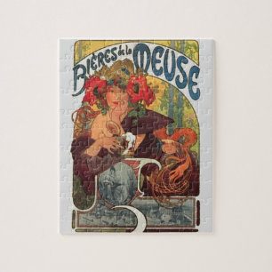 Quebra-cabeça Pintura Vintage Nouveau Alphonse Mucha Pintura