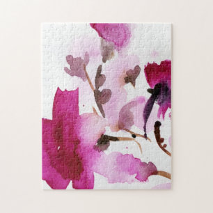 Quebra-cabeça Pinturas florais abstratas 4 da aguarela