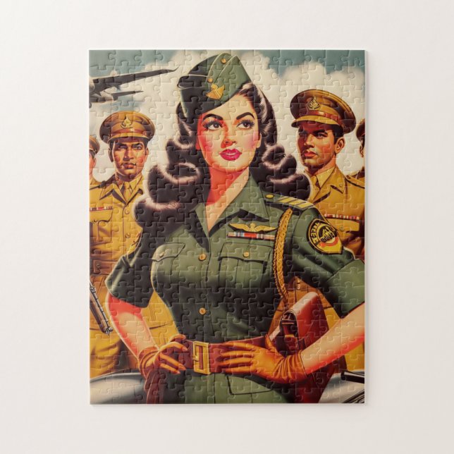 Quebra-cabeça Pinup Militar Retroativo (Vertical)