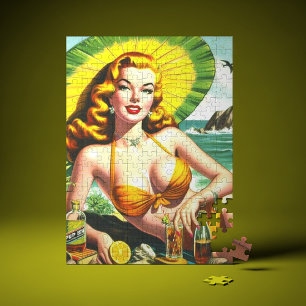 Quebra-cabeça Pinup Tropical Vintage