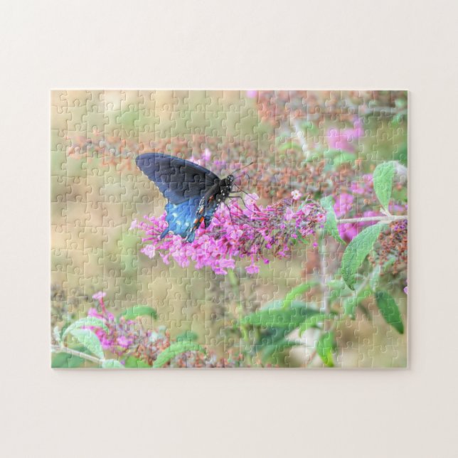 Quebra-cabeça Pipevine Swallowtail na Butterfly Bush (Horizontal)