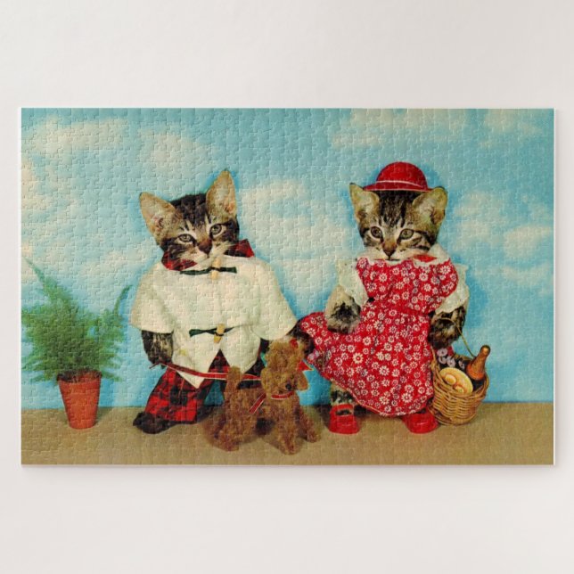 Quebra-cabeça piquenique de gatinhos (Horizontal)