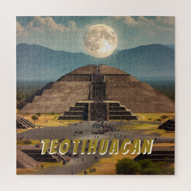 Quebra-cabeça Pirâmide da Lua, Teotihuacan, Viagem do México (Vertical)