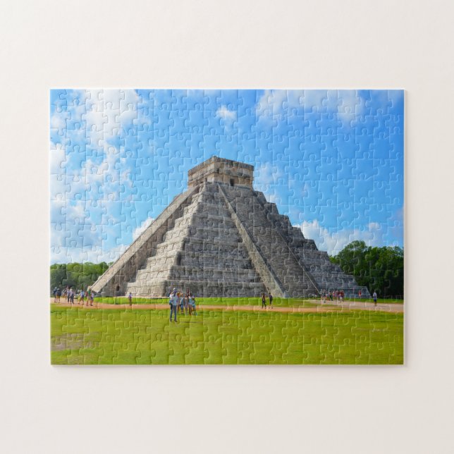 Quebra-cabeça Pirâmide Kukulcan Chichenitzá México. (Horizontal)