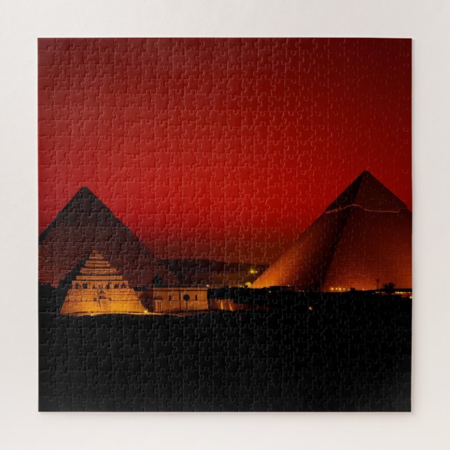 Quebra-cabeça Pirâmides ao Pôr do Sol Vermelho (Vertical)