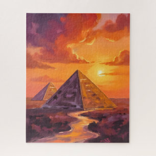 Quebra-cabeça Pirâmides do Egito Pôr do Sol Viagem