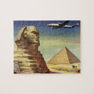 Quebra-cabeça Pirâmides Vintage, Esfinge Excelente de Giza, Egit