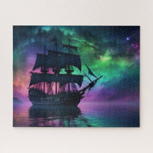 Quebra-cabeça Pirata Galleon por baixo das estrelas assombradas