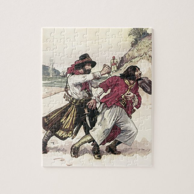 Quebra-cabeça Piratas Antigos, Duelo até a Morte na Praia (Vertical)