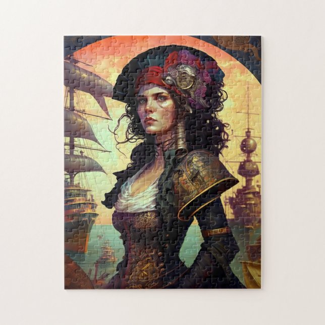 Quebra-cabeça Pirate Woman Fantasy Art (Vertical)