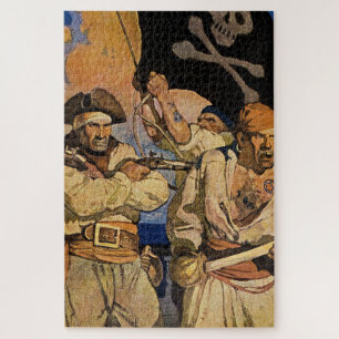 Quebra-cabeça “Pirates” Capa da Ilha do Tesouro por NC Wyeth