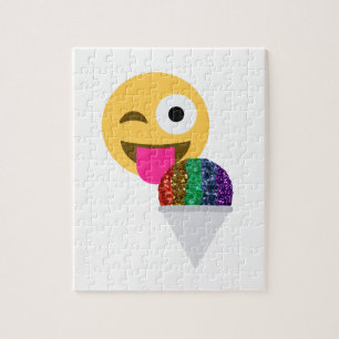 Quebra-cabeça piscar os olhos emoji brilhante