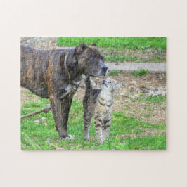 Quebra-cabeça Pit Bull e Cat