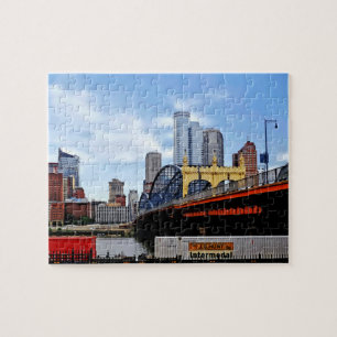 Quebra-cabeça Pittsburgh PA - Comboio Por Smithfield Rua Bridge