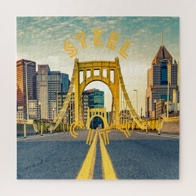 Quebra-cabeça Pittsburgh Steel City Skyline Bridge Pensilvânia (Vertical)