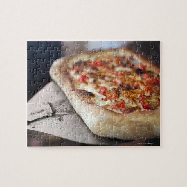 Quebra-cabeça Pizza com tomate, alho e substituto de carne (Horizontal)